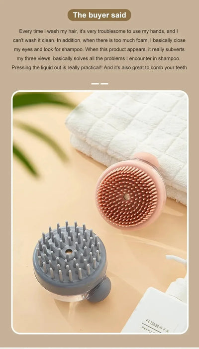 Pet Bath Brush Shampoo Dispenser And Cleaning Fur And Hair