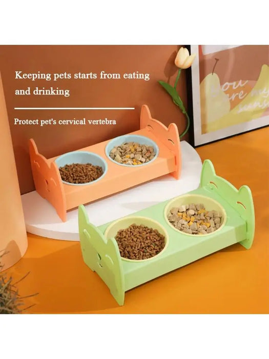 Pets Double Food Feeding Bowl For Cat and Dog