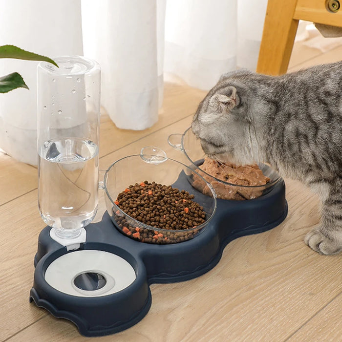 Automatic 3-in-1 Dog Cat Food Bowl With Water Feeder