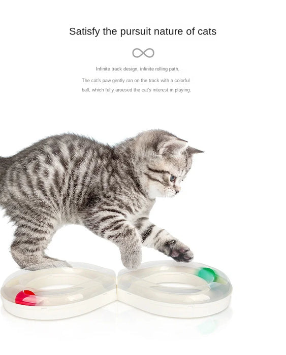 Relieve Boredom Cat Turntable Track Ball Kitten Cuddling Stick