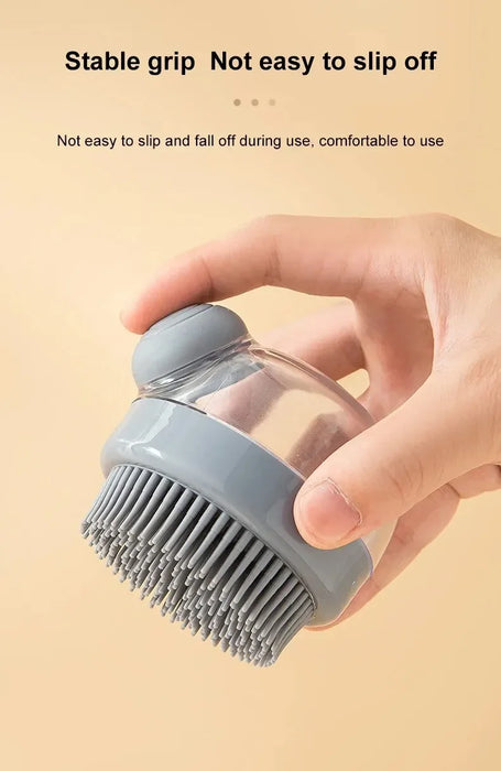 Pet Bath Brush Shampoo Dispenser And Cleaning Fur And Hair