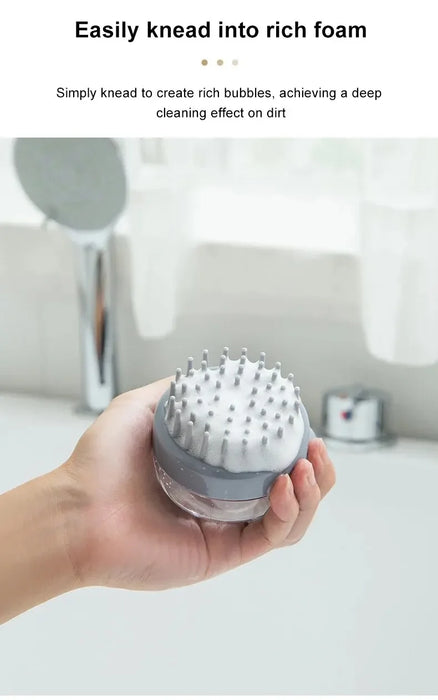 Pet Bath Brush Shampoo Dispenser And Cleaning Fur And Hair