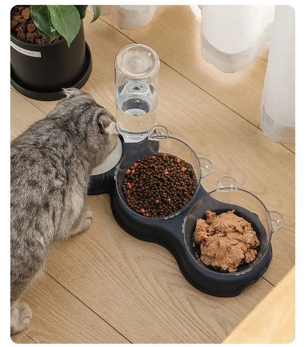 Automatic 3-in-1 Dog Cat Food Bowl With Water Feeder