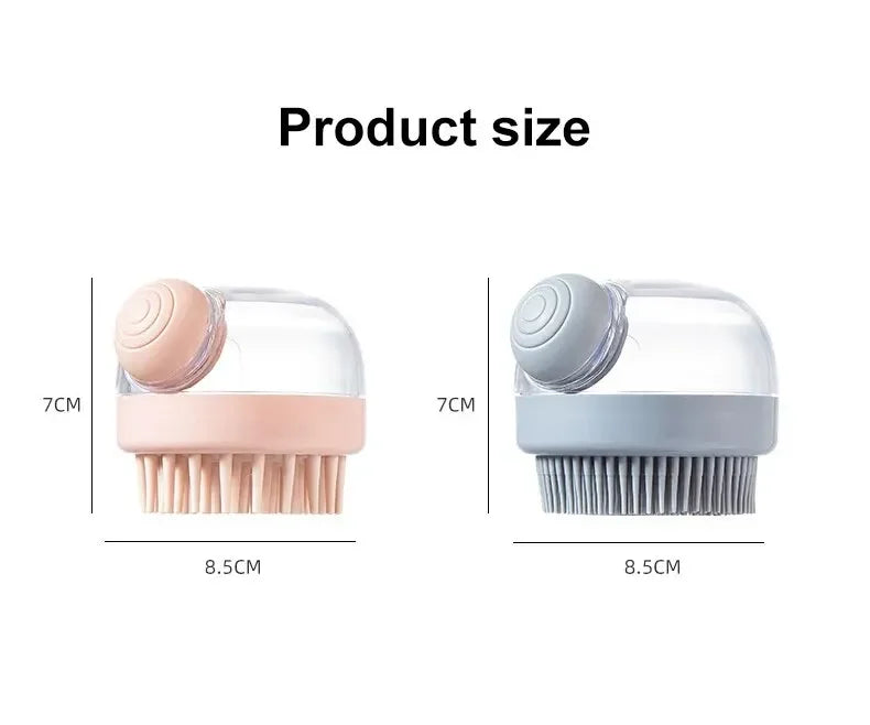 Pet Bath Brush Shampoo Dispenser And Cleaning Fur And Hair